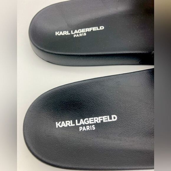 NWT Karl Lagerfeld Paris Zabina Black Sandals Size 8M - Picture 5 of 7